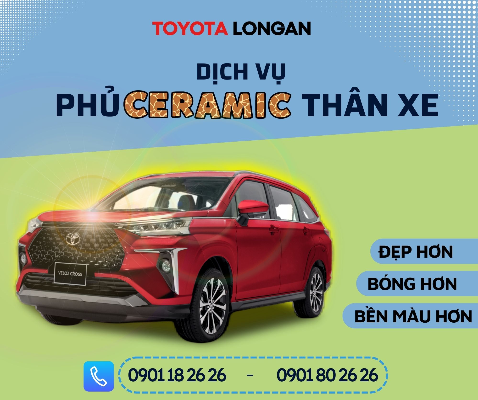 Dịch vụ phủ ceramic thân xe tại Toyota Long An