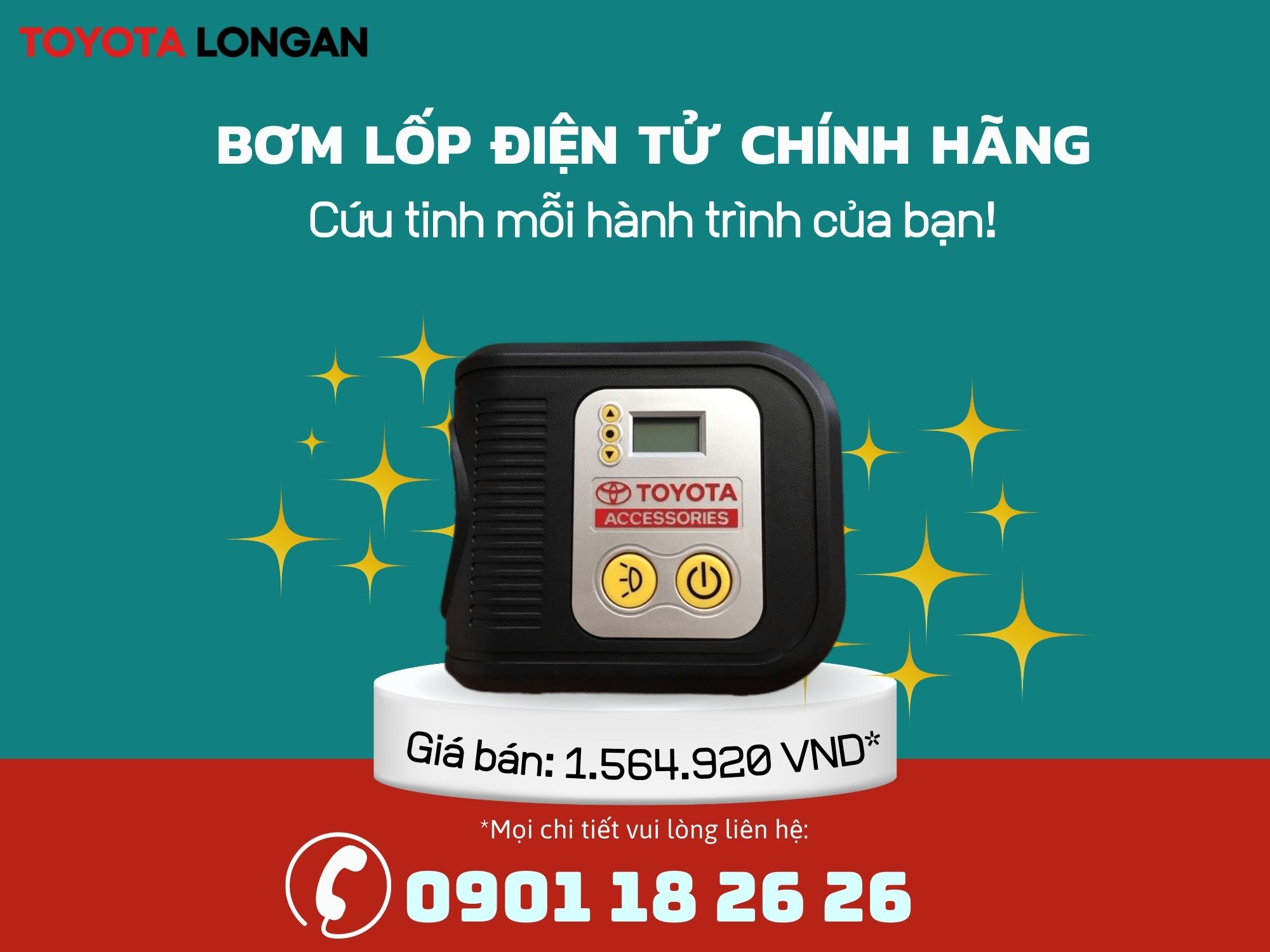 Phụ kiện Toyota: Bơm lốp điện tử chính hãng