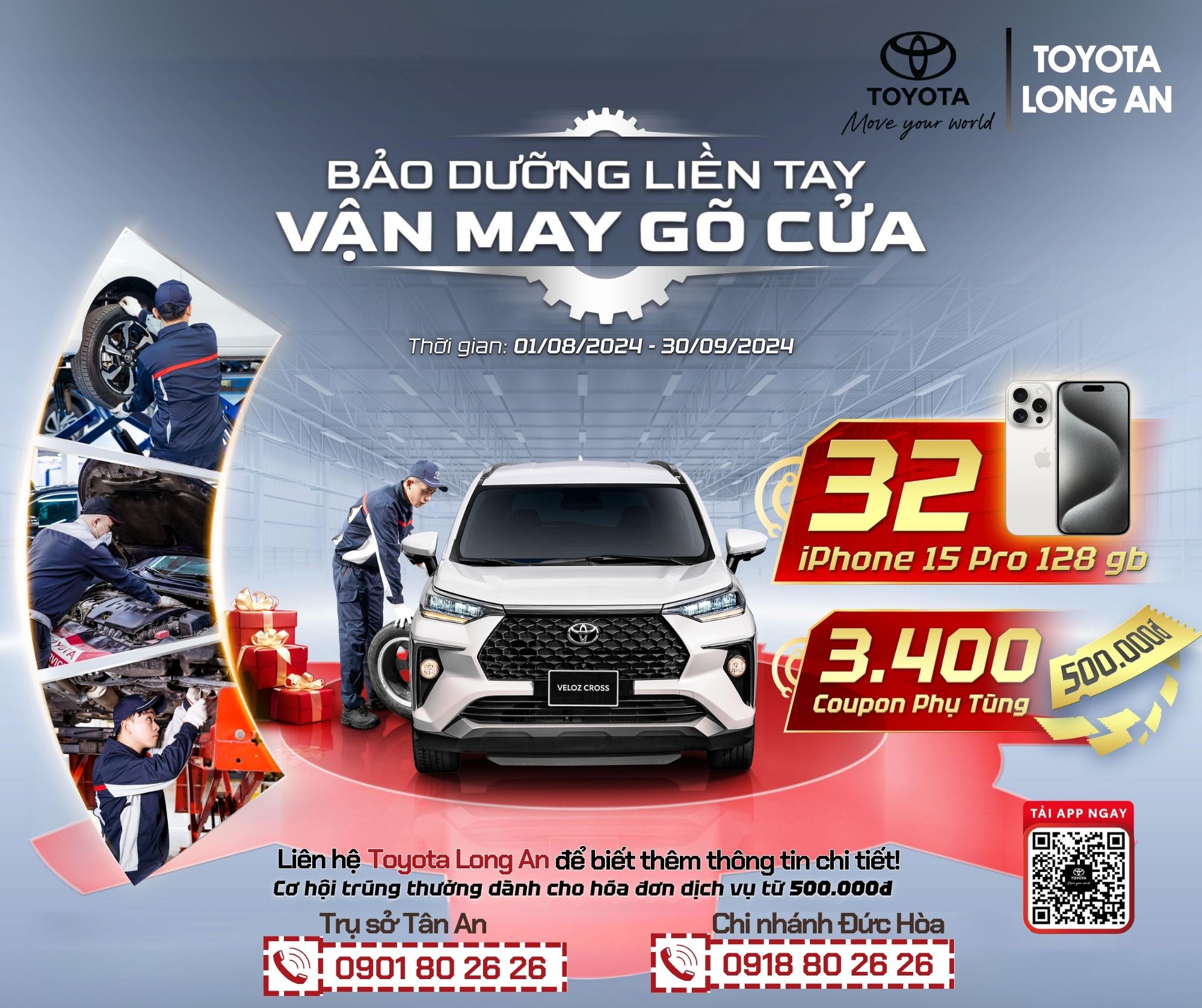 TOYOTA VIỆT NAM TRIỂN KHAI CHƯƠNG TRÌNH KHUYẾN MÃI DỊCH VỤ “BẢO DƯỠNG LIỀN TAY – VẬN MAY GÕ CỬA”