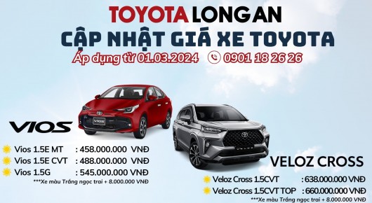 Toyota công bố giá niếm yết một số dòng xe áp dụng từ 01.03.2024