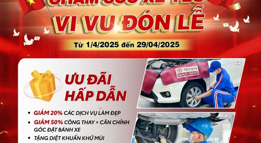 Toyota Long An triển khai chương trình khuyến mãi dịch vụ tháng 04.2025